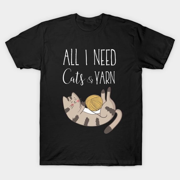 Cats and Yarn | Cat Lover Gift T-Shirt by MedleyDesigns67